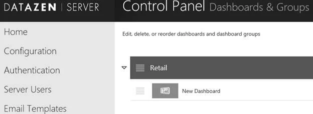 Viewing published dashboard on the Datazen Server