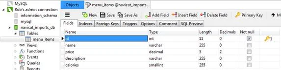 navicat_imports_db Table