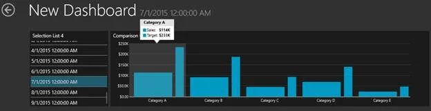 Filter control in action - Selected one specific filter value