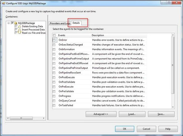 Details tab